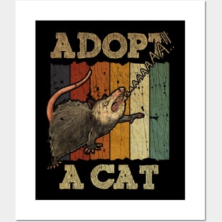 ADOPT A CAT VINTAGE AAAAAAA Posters and Art